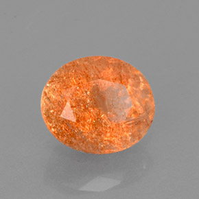 1,86 ctw natürlicher orangefarbener Sonnenstein, Transparent, Transparent / Lichtdurchlässig