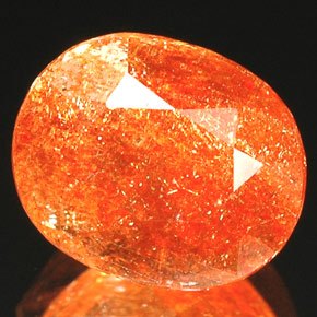 1,81 ctw natürlicher orangefarbener Sonnenstein, Transparent, Transparent / Lichtdurchlässig