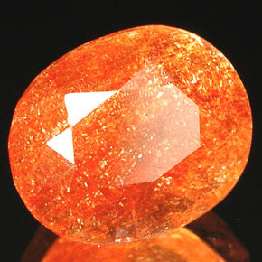 1,81 ctw natürlicher orangefarbener Sonnenstein, Transparent, Transparent / Lichtdurchlässig