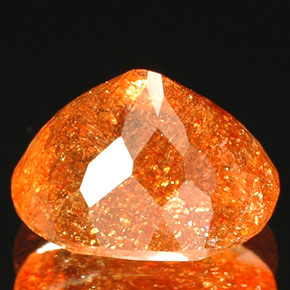 1,81 ctw natürlicher orangefarbener Sonnenstein, Transparent, Transparent / Lichtdurchlässig