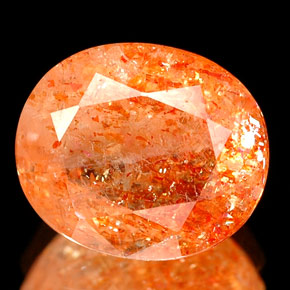 2,68 ctw natürlicher orangefarbener Sonnenstein, Transparent, Transparent / Lichtdurchlässig