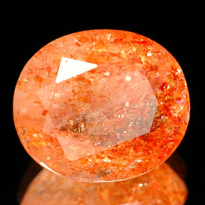 2,68 ctw natürlicher orangefarbener Sonnenstein, Transparent, Transparent / Lichtdurchlässig