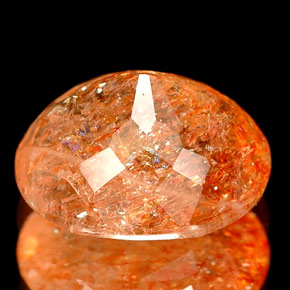 2,68 ctw natürlicher orangefarbener Sonnenstein, Transparent, Transparent / Lichtdurchlässig