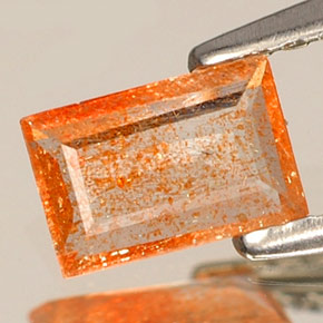 0,30 ctw natürlicher orangefarbener Sonnenstein, Transparent, Transparent / Lichtdurchlässig