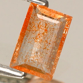 0,30 ctw natürlicher orangefarbener Sonnenstein, Transparent, Transparent / Lichtdurchlässig