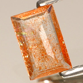 0,30 ctw natürlicher orangefarbener Sonnenstein, Transparent, Transparent / Lichtdurchlässig