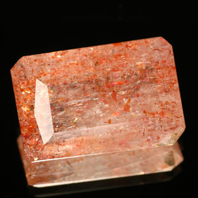 7,73 ctw natürlicher orangefarbener Sonnenstein, Transparent, Transparent / Lichtdurchlässig