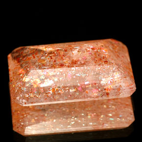 7,73 ctw natürlicher orangefarbener Sonnenstein, Transparent, Transparent / Lichtdurchlässig