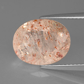 3,75 ctw natürlicher orangefarbener Sonnenstein, Transparent, Transparent / Lichtdurchlässig