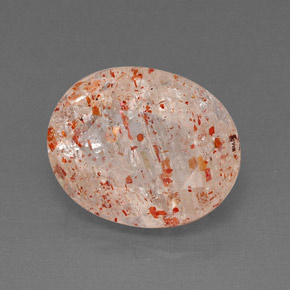 3,87 ctw natürlicher orangefarbener Sonnenstein, Transparent, Transparent / Lichtdurchlässig