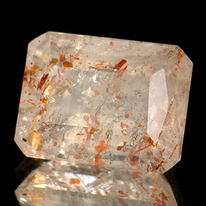 2,89 ctw natürlicher orangefarbener Sonnenstein, Transparent, Transparent / Lichtdurchlässig