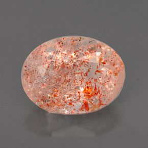 2,26 ctw natürlicher orangefarbener Sonnenstein, Transparent, Transparent / Lichtdurchlässig