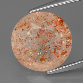3,46 ctw natürlicher orangefarbener Sonnenstein, Transparent, Transparent / Lichtdurchlässig