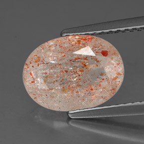 2,27 ctw natürlicher orangefarbener Sonnenstein, Transparent, Transparent / Lichtdurchlässig