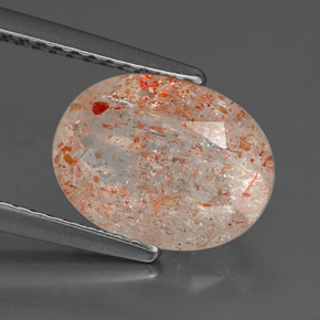 2,27 ctw natürlicher orangefarbener Sonnenstein, Transparent, Transparent / Lichtdurchlässig