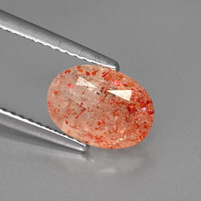 1,75 ctw natürlicher orangefarbener Sonnenstein, Transparent, Transparent / Lichtdurchlässig