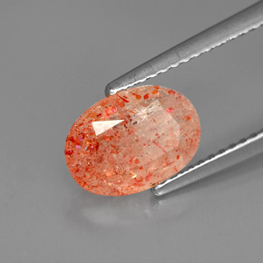1,75 ctw natürlicher orangefarbener Sonnenstein, Transparent, Transparent / Lichtdurchlässig
