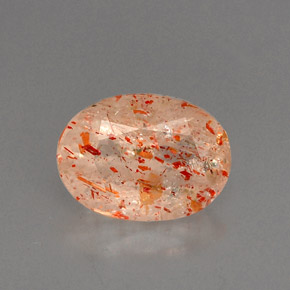 1,31 ctw natürlicher orangefarbener Sonnenstein, Transparent, Transparent / Lichtdurchlässig