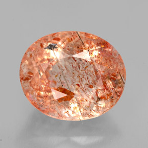 5,73 ctw natürlicher orangefarbener Sonnenstein, Transparent, Transparent / Lichtdurchlässig