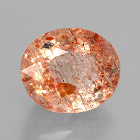 5,73 ctw natürlicher orangefarbener Sonnenstein, Transparent, Transparent / Lichtdurchlässig