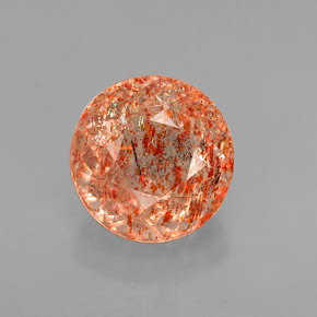 1,41 ctw natürlicher orangefarbener Sonnenstein, Transparent, Transparent / Lichtdurchlässig