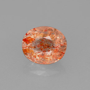 1,58 ctw natürlicher orangefarbener Sonnenstein, Transparent, Transparent / Lichtdurchlässig