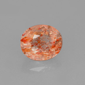 1,58 ctw natürlicher orangefarbener Sonnenstein, Transparent, Transparent / Lichtdurchlässig
