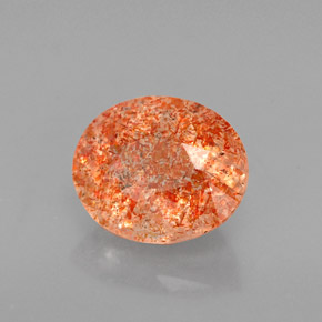 1,58 ctw natürlicher orangefarbener Sonnenstein, Transparent, Transparent / Lichtdurchlässig