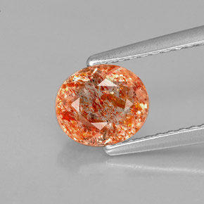1,02 ctw natürlicher orangefarbener Sonnenstein, Transparent, Transparent / Lichtdurchlässig