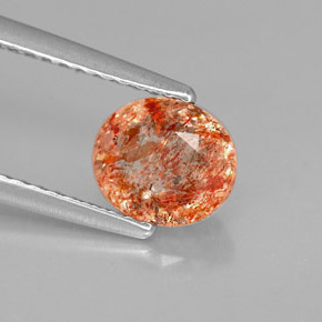 1,02 ctw natürlicher orangefarbener Sonnenstein, Transparent, Transparent / Lichtdurchlässig