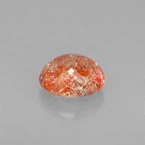 1,02 ctw natürlicher orangefarbener Sonnenstein, Transparent, Transparent / Lichtdurchlässig
