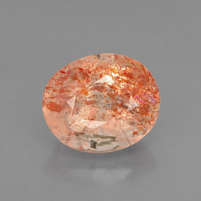 1,41 ctw natürlicher orangefarbener Sonnenstein, Transparent, Transparent / Lichtdurchlässig