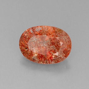7,67 ctw natürlicher orangefarbener Sonnenstein, Transparent, Transparent / Lichtdurchlässig