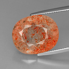 14,03 ctw natürlicher orangefarbener Sonnenstein, Transparent, Transparent / Lichtdurchlässig