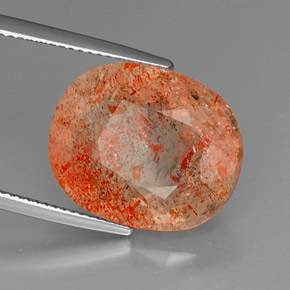 14,03 ctw natürlicher orangefarbener Sonnenstein, Transparent, Transparent / Lichtdurchlässig