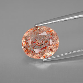 1,77 ctw natürlicher orangefarbener Sonnenstein, Transparent, Transparent / Lichtdurchlässig