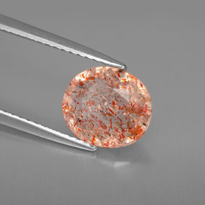1,77 ctw natürlicher orangefarbener Sonnenstein, Transparent, Transparent / Lichtdurchlässig