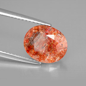 2,28 ctw natürlicher orangefarbener Sonnenstein, Transparent, Transparent / Lichtdurchlässig