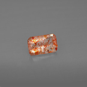 0,64 ctw natürlicher orangefarbener Sonnenstein, Transparent, Transparent / Lichtdurchlässig