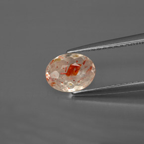0,69 ctw natürlicher orangefarbener Sonnenstein, Transparent, Transparent / Lichtdurchlässig
