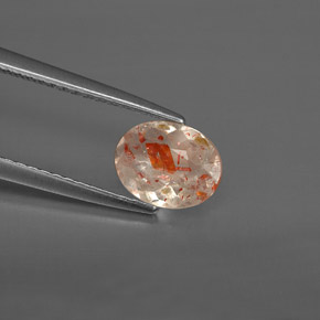0,69 ctw natürlicher orangefarbener Sonnenstein, Transparent, Transparent / Lichtdurchlässig