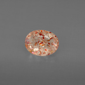 1,05 ctw natürlicher orangefarbener Sonnenstein, Transparent, Transparent / Lichtdurchlässig