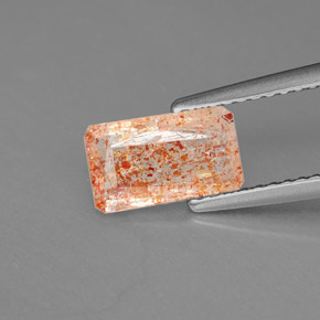 1,15 ctw natürlicher orangefarbener Sonnenstein, Transparent, Transparent / Lichtdurchlässig