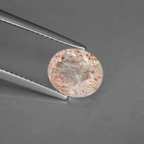 1,68 ctw natürlicher orangefarbener Sonnenstein, Transparent, Transparent / Lichtdurchlässig