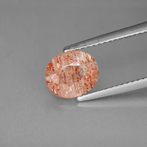 1,53 ctw natürlicher orangefarbener Sonnenstein, Transparent, Transparent / Lichtdurchlässig