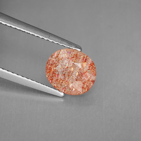 1,53 ctw natürlicher orangefarbener Sonnenstein, Transparent, Transparent / Lichtdurchlässig