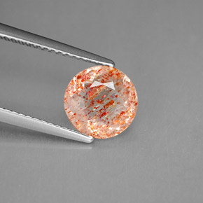 1,53 ctw natürlicher orangefarbener Sonnenstein, Transparent, Transparent / Lichtdurchlässig