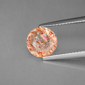 1,53 ctw natürlicher orangefarbener Sonnenstein, Transparent, Transparent / Lichtdurchlässig