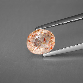 1,10 ctw natürlicher orangefarbener Sonnenstein, Transparent, Transparent / Lichtdurchlässig