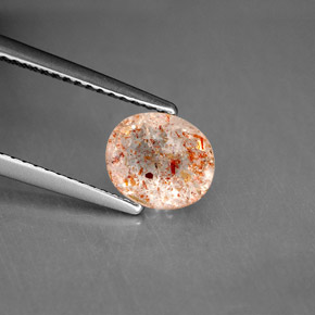 1,10 ctw natürlicher orangefarbener Sonnenstein, Transparent, Transparent / Lichtdurchlässig
